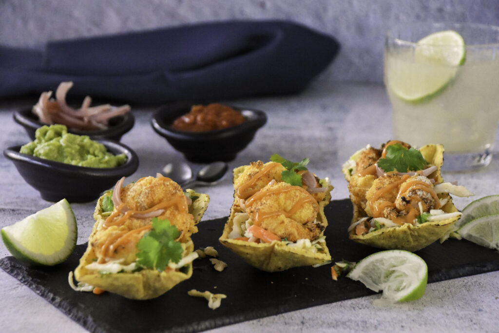 Crispy Shrimp Tacos with Chipotle Slaw