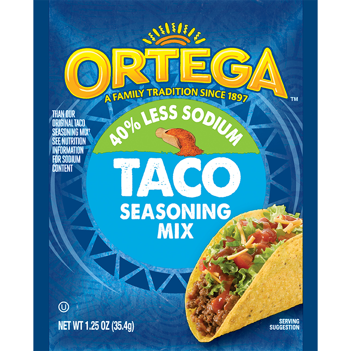 40% Less Sodium Taco Seasoning Mix - Ortega®