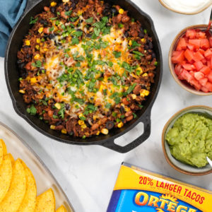 One-Skillet Taco Recipe - Ortega - Cinco de Mayo Recipes