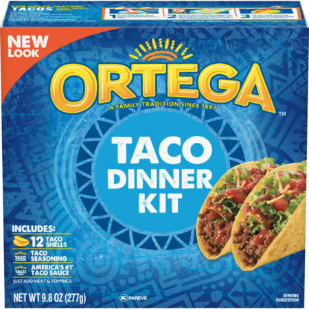 Ortega Taco Dinner Kits make dinner prep a breeze - Choose from 12 CT or 18 CT for a quick and delicious meal the whole family will love.