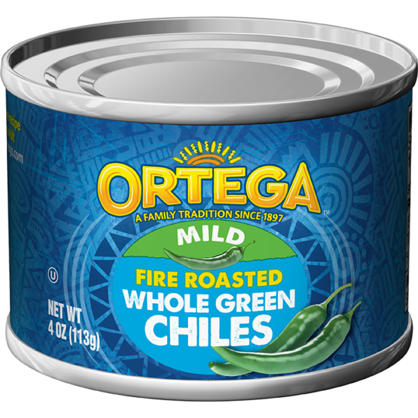 Ortega Fire-Roasted Mild Whole Green Chiles for delicious Mexican meals made easy!