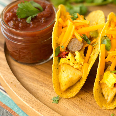 Image of Hashbrown Sausage Breakfast Tacos